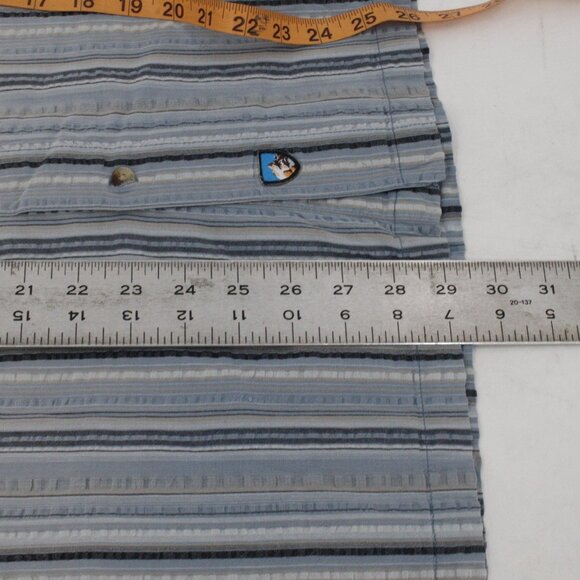 Kuhl Shirt Men’s XL seersucker Cotton Striped Hiking Short Sleeve Button Up - Picture 10 of 13